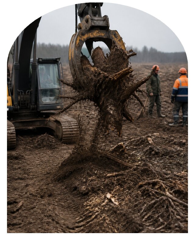 Профессиональное корчевание деревьев и пней в Соколе